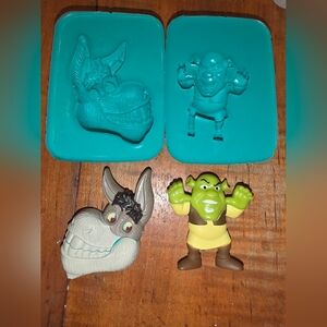 Shrek & Donkey Baking Mold Lot Cake Decorating, Candy, Chocolate, Fondant, Icing